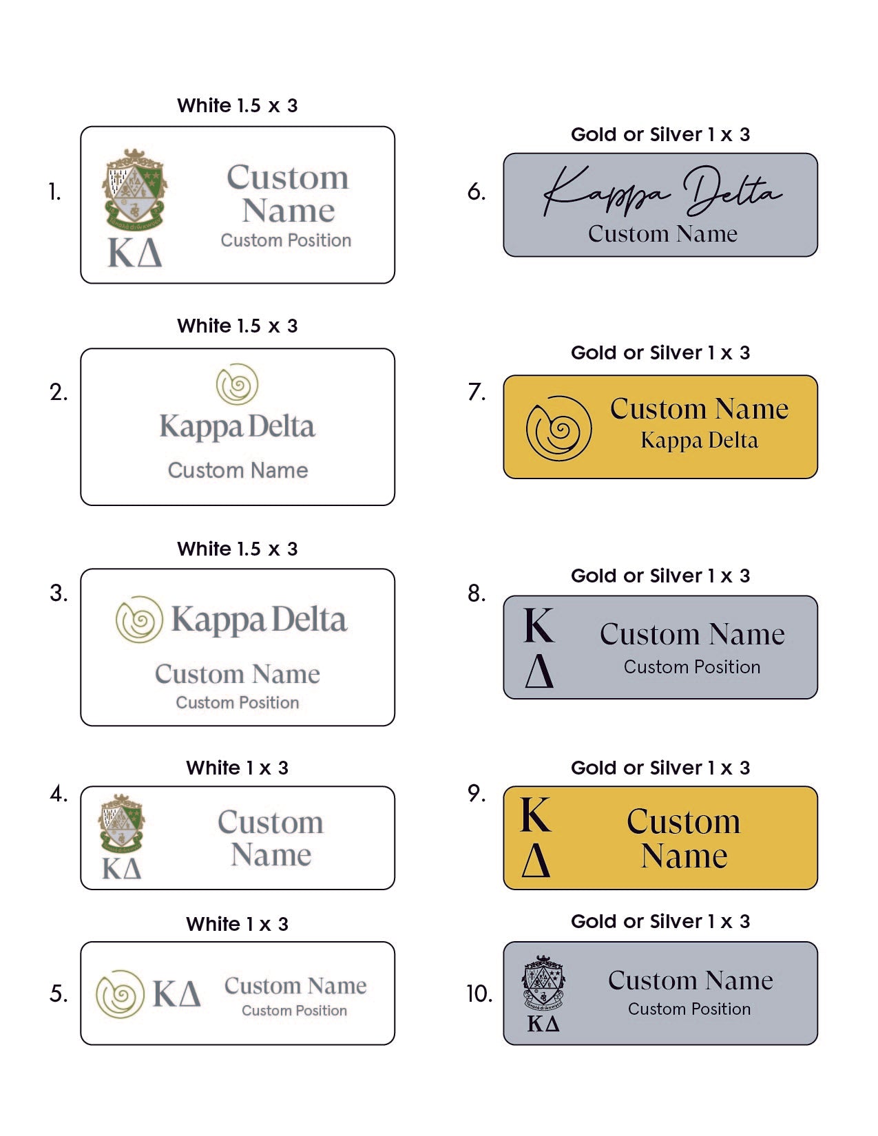 Name Tags- CLICK for more information on how to order